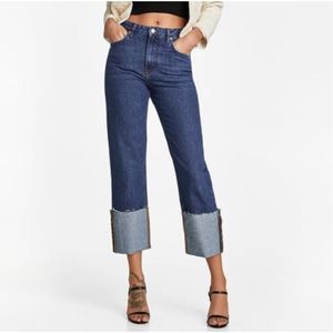 Zara the folded up straight in malibu blue jeans size 6 NWT